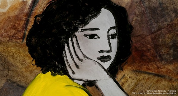 Zeichnung: Eine Frau mit gelbem Shirt und schwarzen Locken stützt ihren Kopf in die Hand.