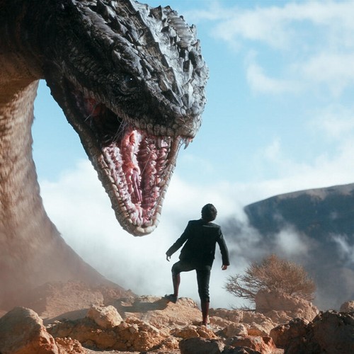 Ein brüllender Drache.